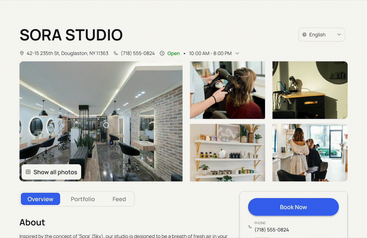 Business page demo