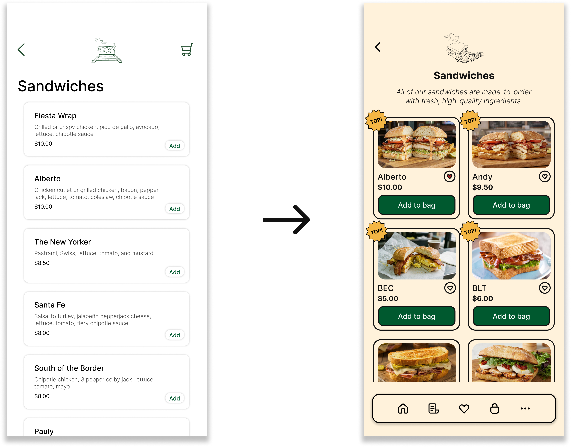 Iteration 01 — enhanced menu navigation