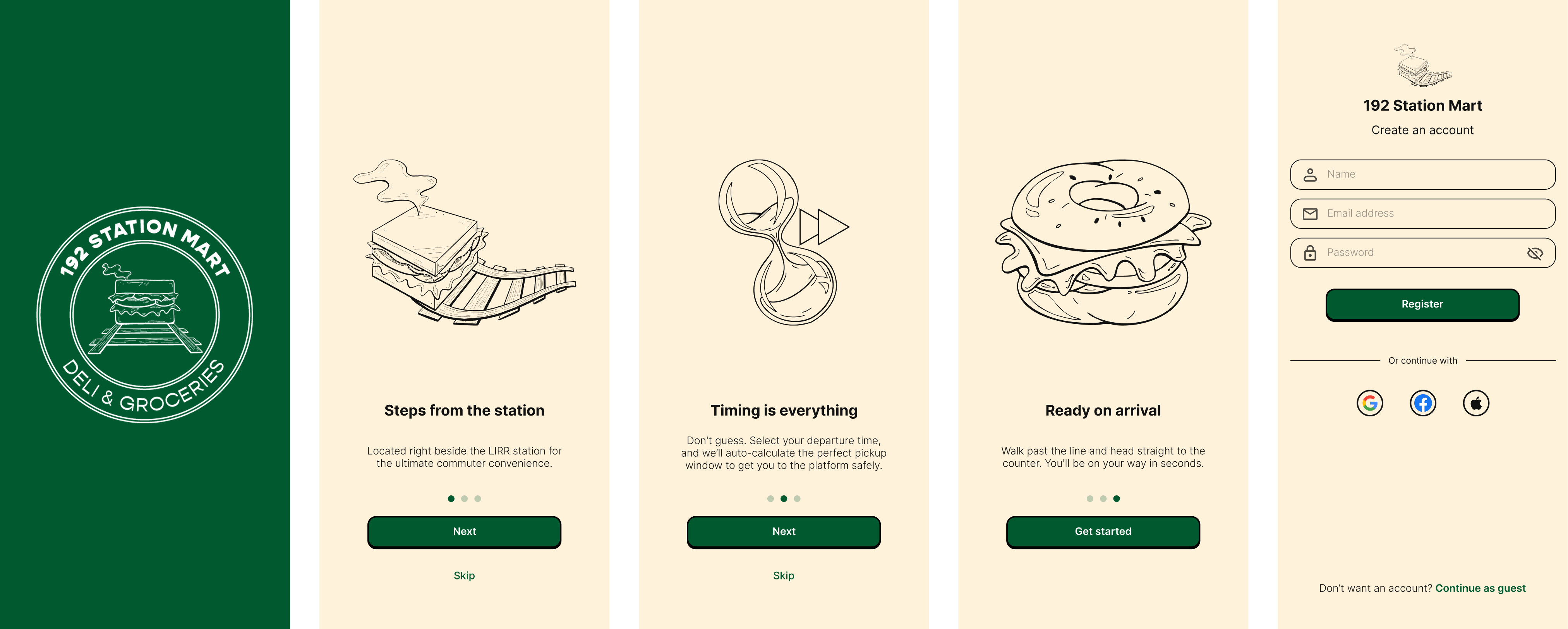 Onboarding screens