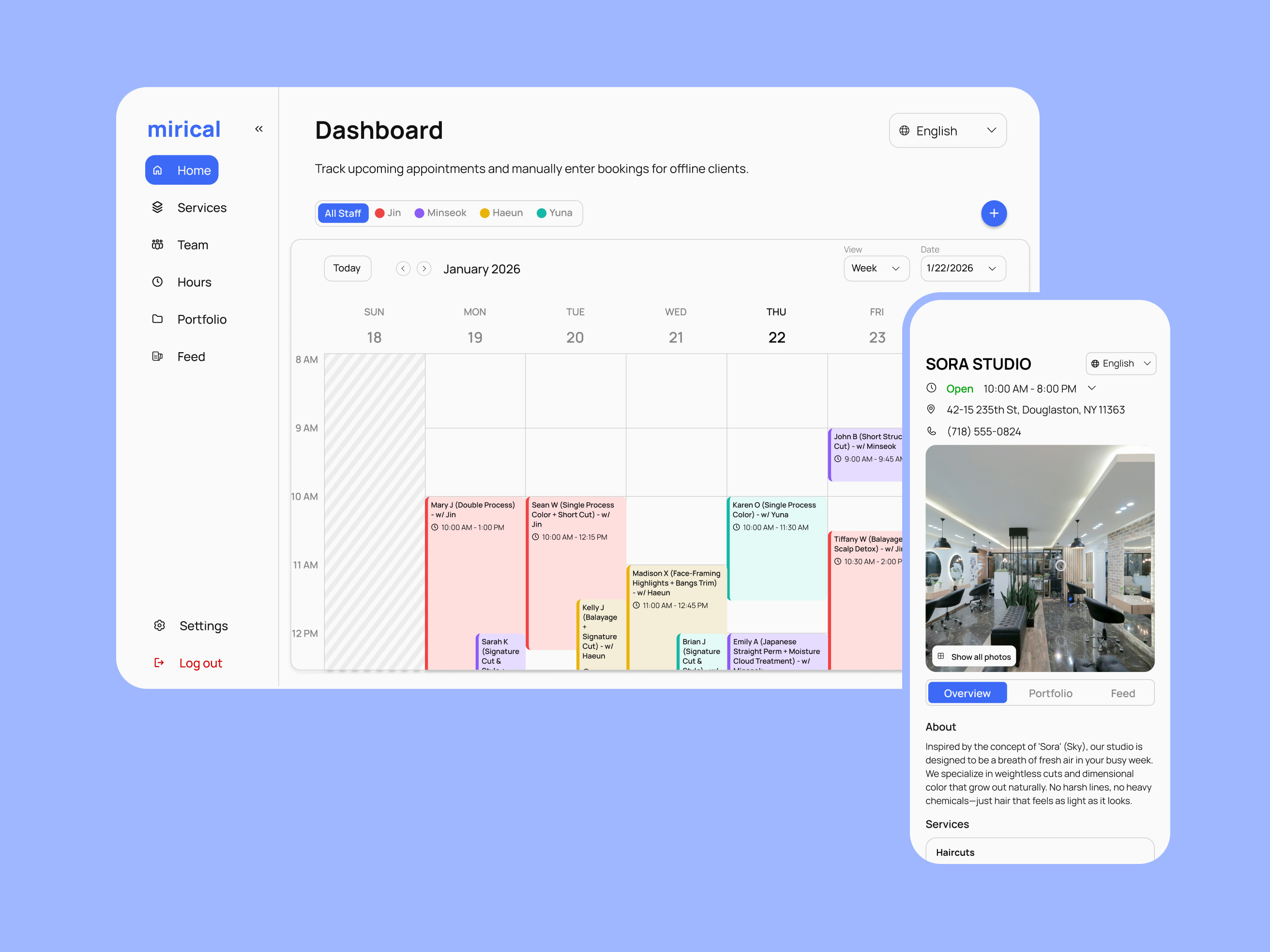 Mirical — live scheduling platform for service businesses